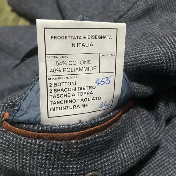 Eredi Pisano Academy Wool Bland Window Pane Plaid Sport Blazer Size 44R Academia